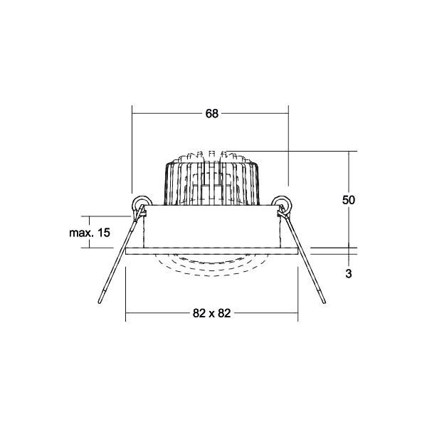 LED-Einbaustrahler 6W 3000K 730lm Konv ti mt 1LED Alu IP20 RF:hochglänzend