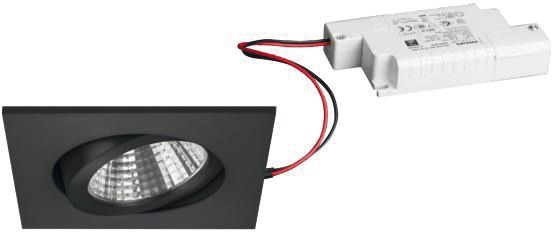 LED-Einbaustrahler 7W 2700K 740lm Konv sw mt 1LED Alu IP20 RF:hochglänzend