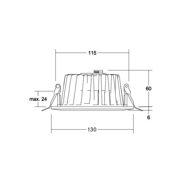 LED-Einbaustrahler 20W 4000K 1470lm Konv ws mt 1LED Alu IP20 mediumstrahlend