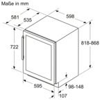 Weinklimaschrank 120l EB G G sw li/re 1zon 44fl 598x818mm
