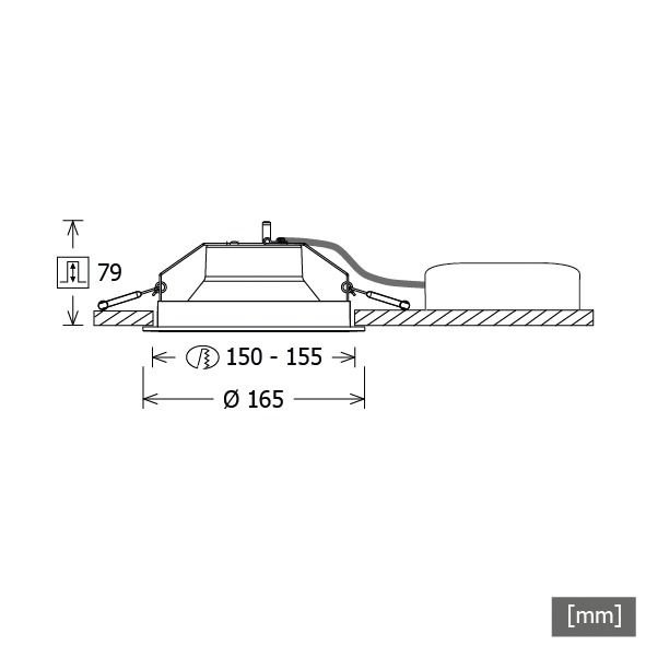 LED-Einbaustrahler 9,5W 3000K 1270lm Alu Konv DALI Dimmung DALI 1LED IP20 ws mt