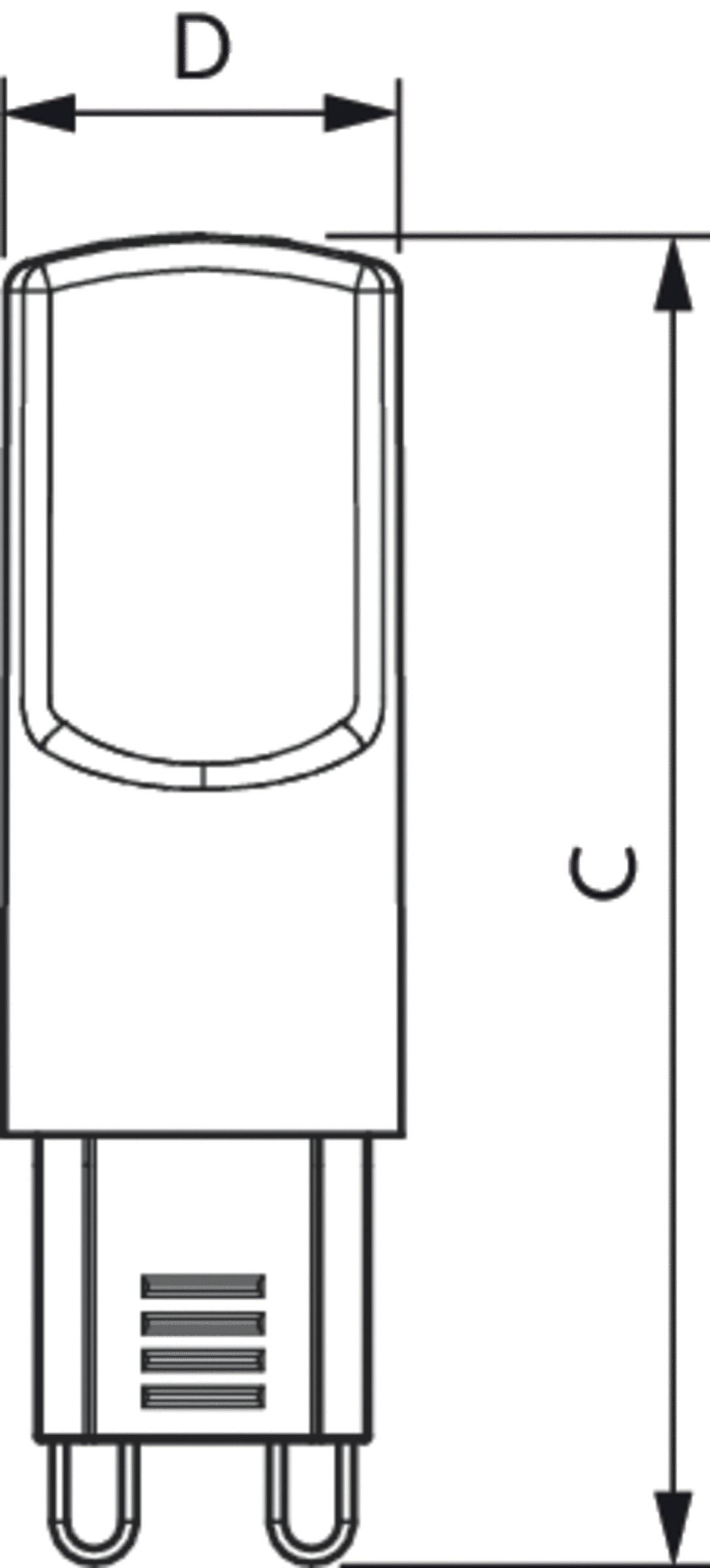 LED-Röhrenlampe G9 3,2W 2700K 400lm E ws mattiert 300° AC Ø16,5x54mm 220-240V