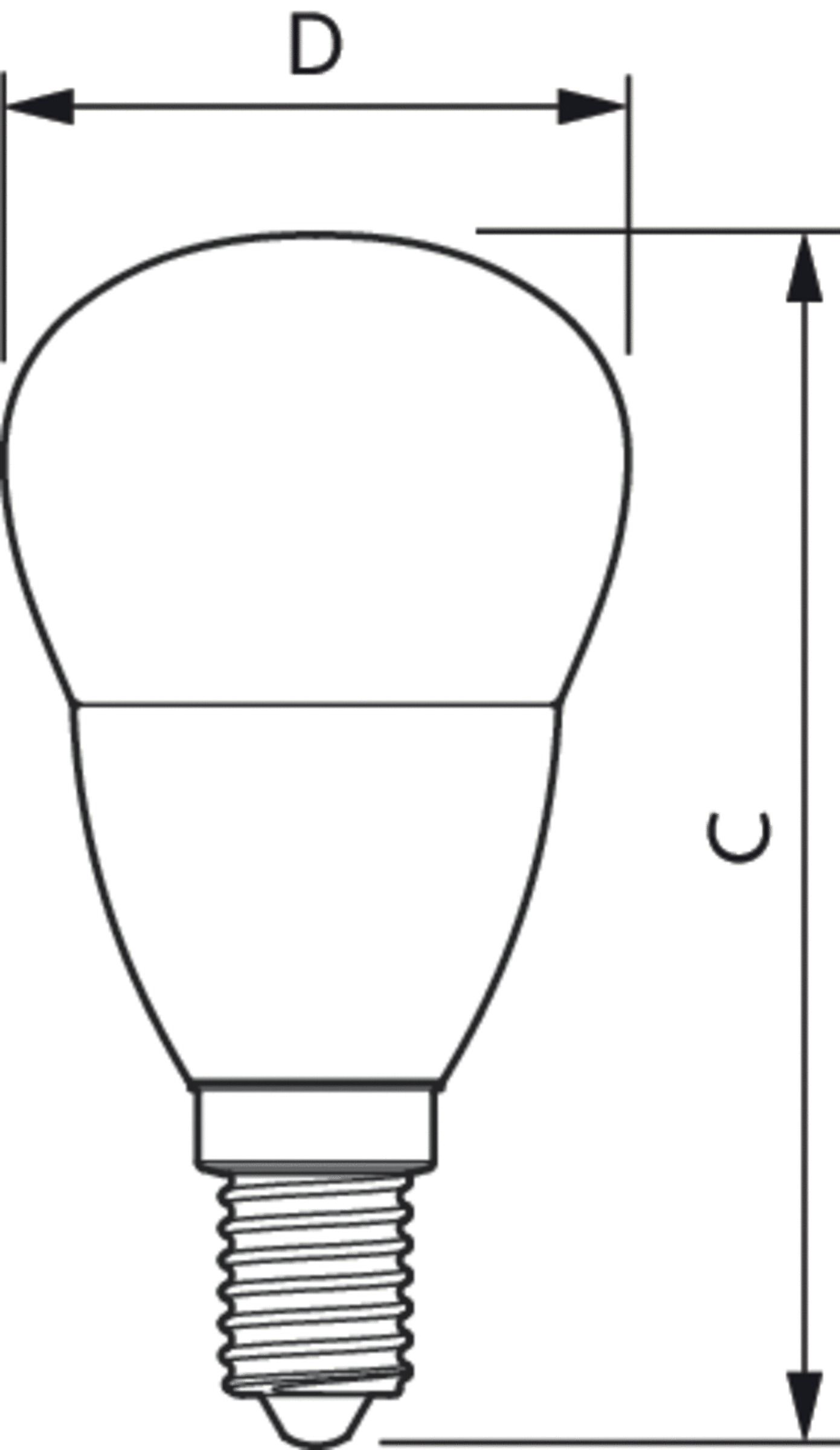 LED-Kugellampe E14 P45 2,8W 2700K 250lm F ws mattiert AC Ø45x88mm 220-240V