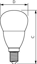 LED-Kugellampe E14 P45 2,8W 2700K 250lm F ws mattiert AC Ø45x88mm 220-240V