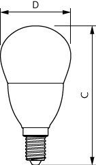 LED-Kugellampe E14 P48 7W 2700K 806lm E ws mattiert AC Ø48x95mm 220-240V