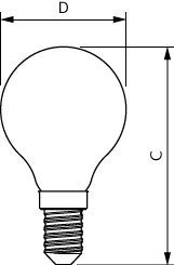 LED-Kugellampe FM E14 P45 6,5W 2700K ws 806lm E kl AC Filamentlampe Ø45x80mm