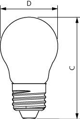LED-Kugellampe FM E27 P45 6,5W 2700K ws 806lm E kl AC Filamentlampe Ø45x78mm
