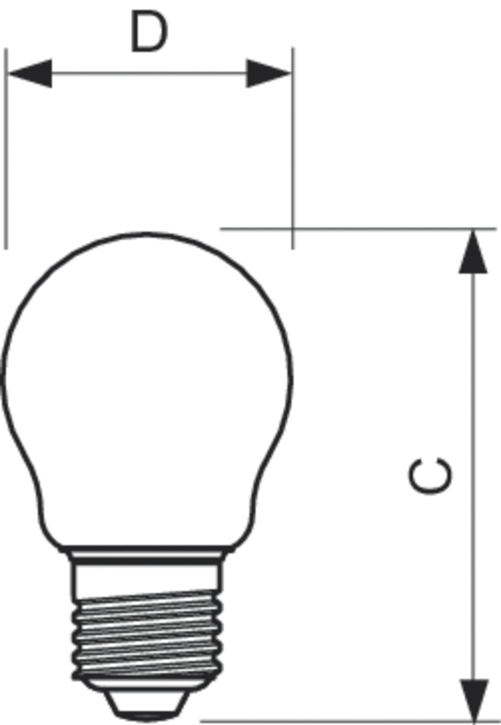LED-Kugellampe FM E27 P45 2W 2700K 250lm E kl AC Filamentlampe ws Ø45x78mm