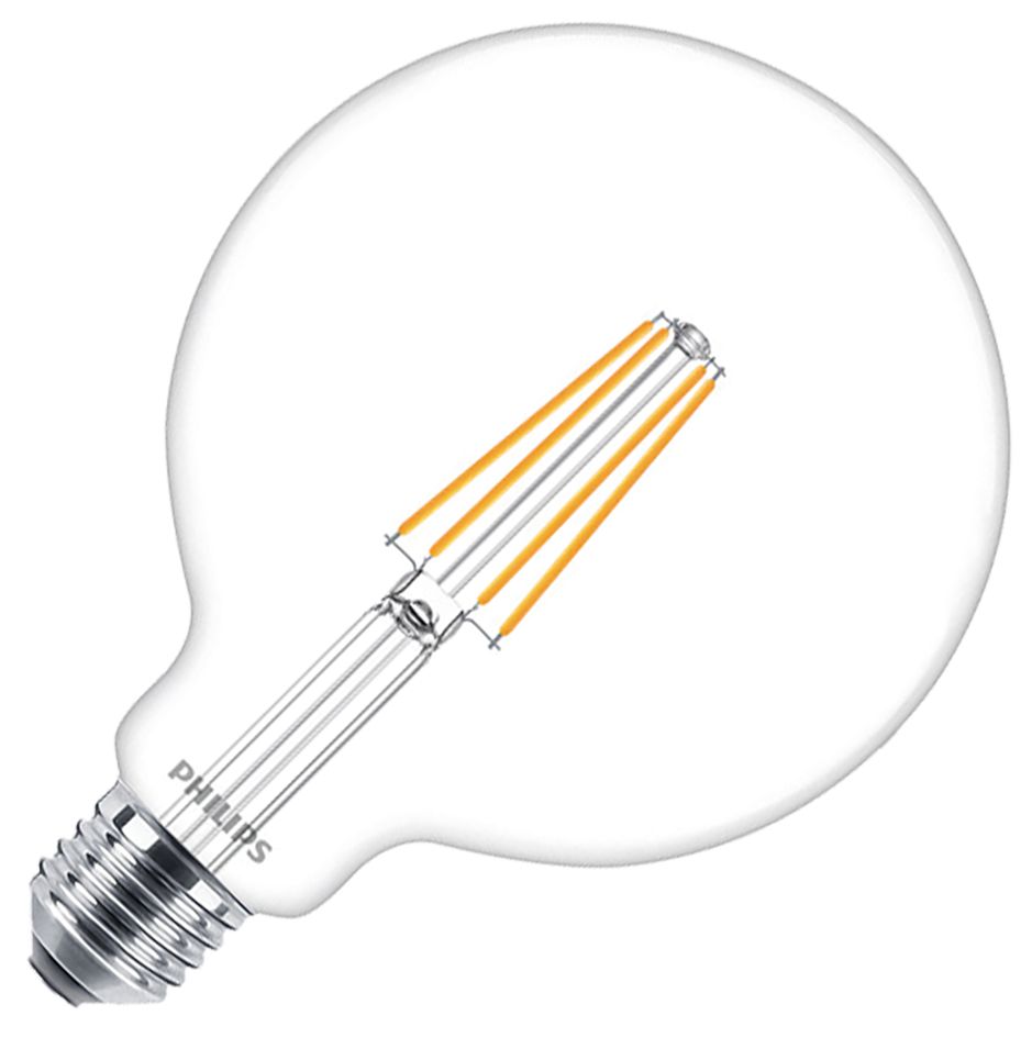 LED-Kugellampe FM E27 G12 5,9W 2700K ws 806lm D dim Filamentlampe G120 kl AC