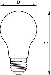 LED-Lampe FM E27 A60 8,5W 2700K 1055lm E Filamentlampe ws mattiert AC Ø60x104mm