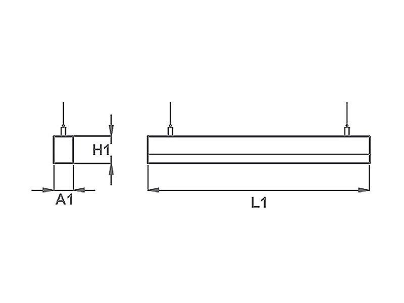 LED-Deckenanbauleuchte 44W 4000K 5600lm sw Konv IP40 1425x50x60mm