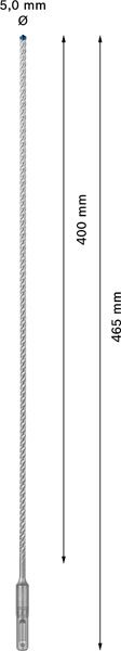 Hammerbohrer Ø5mm SDSplus 400/465mm f.Beton f.Stein