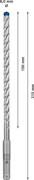 Hammerbohrer Ø8mm SDSplus 150/215mm f.Beton f.Stein