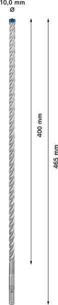 Hammerbohrer Ø10mm SDSplus 400/465mm f.Beton f.Stein