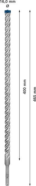 Hammerbohrer Ø16mm SDSplus 400/465mm f.Beton f.Stein