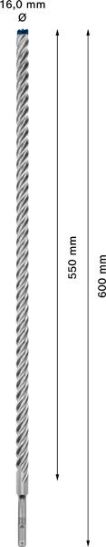 Hammerbohrer Ø16mm SDSplus 550/615mm f.Beton f.Stein