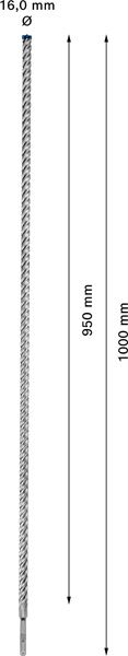 Hammerbohrer Ø16mm SDSplus 950/1000mm f.Beton f.Stein