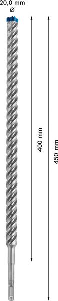 Hammerbohrer Ø20mm SDSplus 400/450mm f.Beton f.Stein