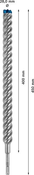 Hammerbohrer Ø28mm SDSplus 400/450mm f.Beton f.Stein