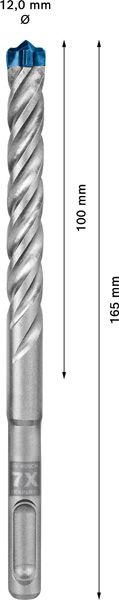 Hammerbohrer Ø12mm SDSplus 100/165mm f.Beton f.Stein