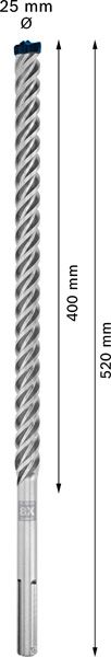 Hammerbohrer Ø25mm SDSmax 400/520mm f.Beton