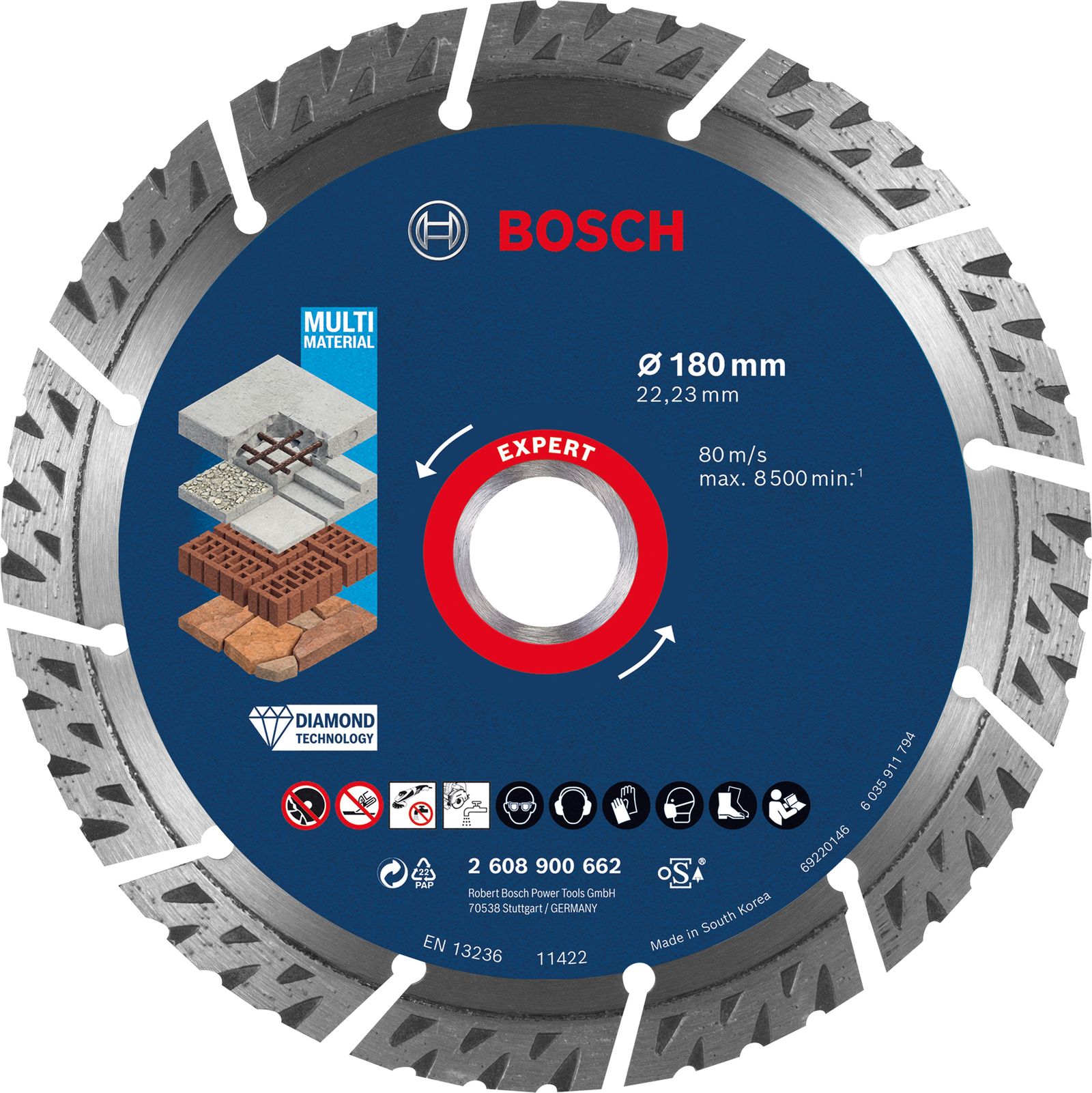 Diamant-Trennscheibe 180x12mm f.Beton Geeignet für Metall