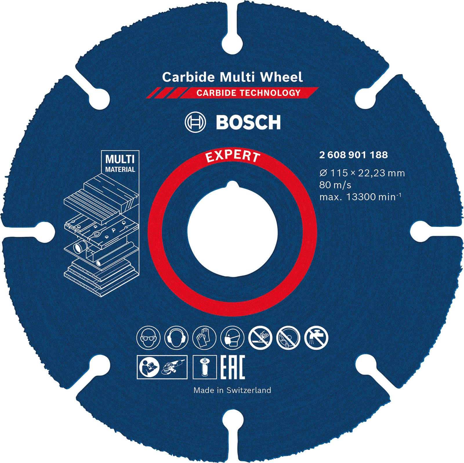 EXPERT Carbide Multi Whee Trennscheibe 115x1mm Geeignet für Kunststoff
