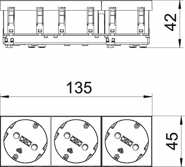 Steckdose 3f sig-rt mt GEB-K m.BS IP20 signalrot Mit erhöhtem Berührungsschutz