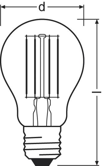 LED-Lampe FM E27 A75 7,5W 2700K 1055lm D kl Filamentlampe ws 300° AC Ø60x105mm