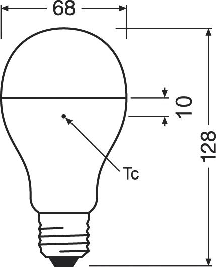LED-Lampe E27 19W 2700K 2452lm E ws 200° mattiert AC Ø68x129mm 220-240V