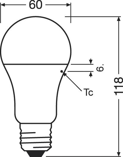 LED-Lampe E27 A75 10W 2700K 1055lm F ws mattiert 200° AC Ø60x118mm 220-240V
