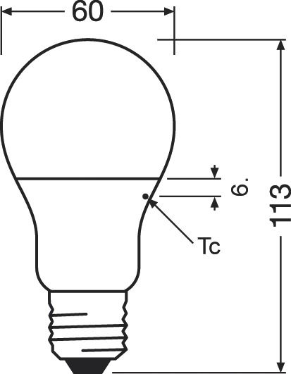 LED-Lampe E27 A60 8,8W 2700K 806lm F dim ws mattiert dimmbar 220° AC Ø60x105mm