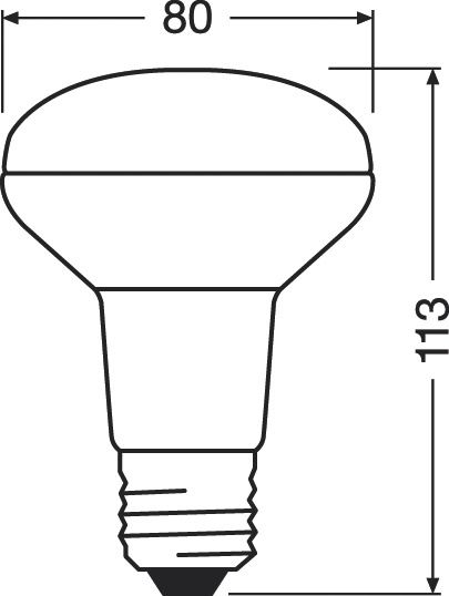 LED-Reflektorlampe E27 R80 9,1W 2700K ws 670lm G 36° AC Ø90x113mm 220-240V