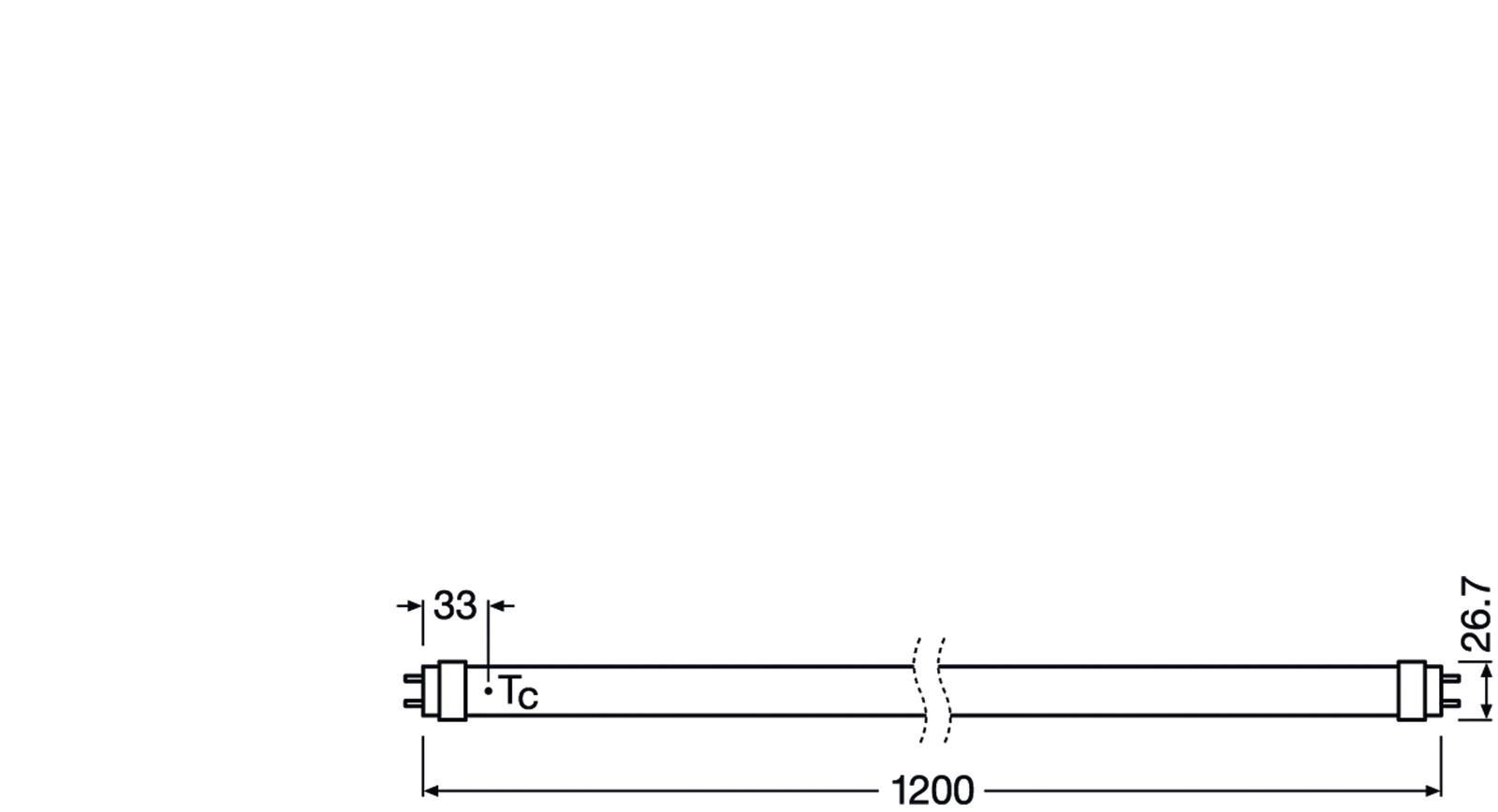 LED-Röhrenlampe G13 T8 15,6W 4000K ws AC 2500lm C mattiert 190° Ø26,7x1212mm