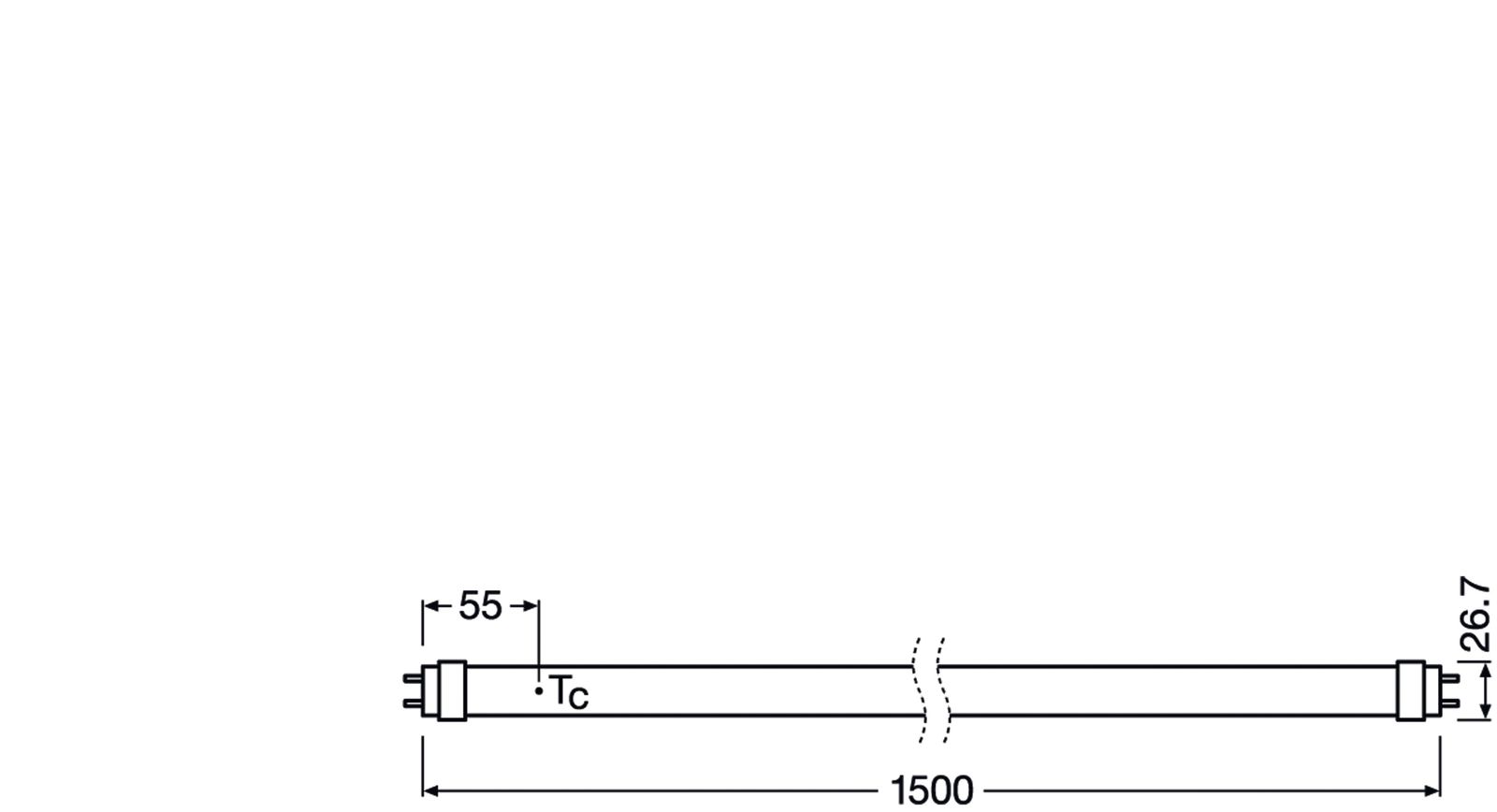 LED-Röhrenlampe G13 T8 23,1W 4000K ws AC 3700lm C mattiert 190° Ø26,7x1513mm