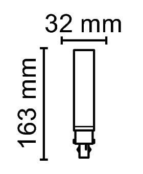 LED-Röhrenlampe G23 4,5W 3000K 450lm F 140° ws AC Ø32x165mm 220-240V