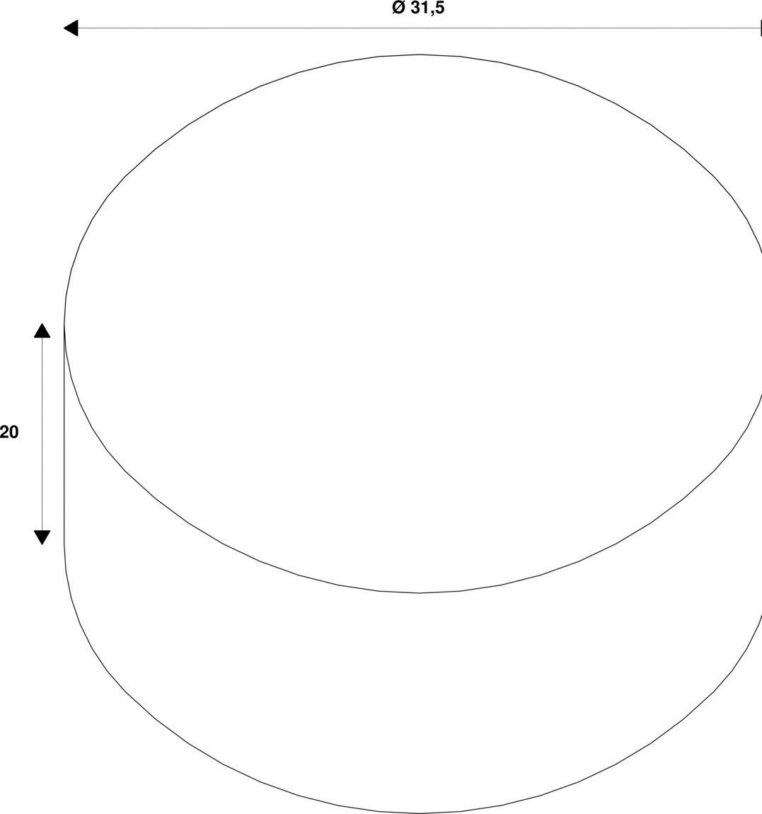 Schirm sym dir/indir Alu Ø315x200mm