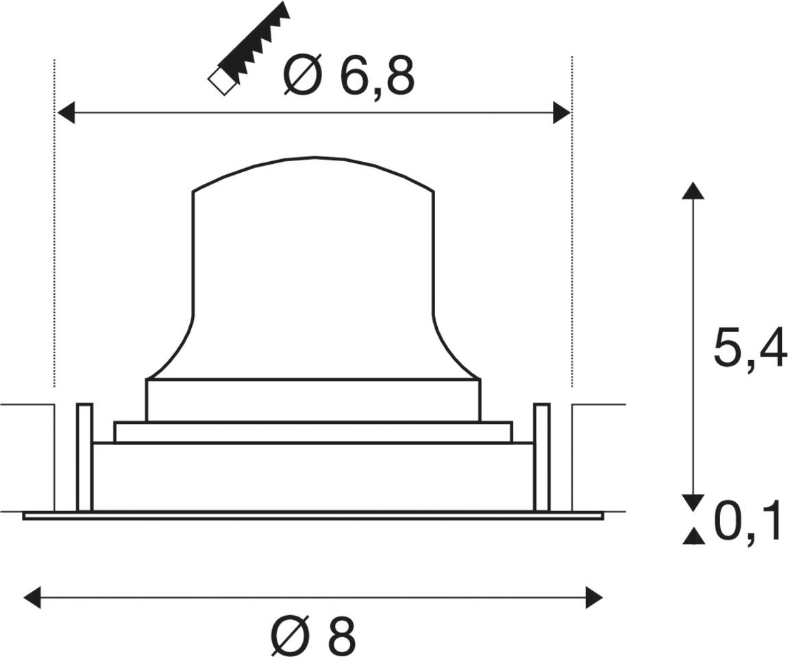 LED-Einbaustrahler 7W 4000K 710lm Konv sw mt 1LED Alu IP20 RF:matt Ø/EB68mm