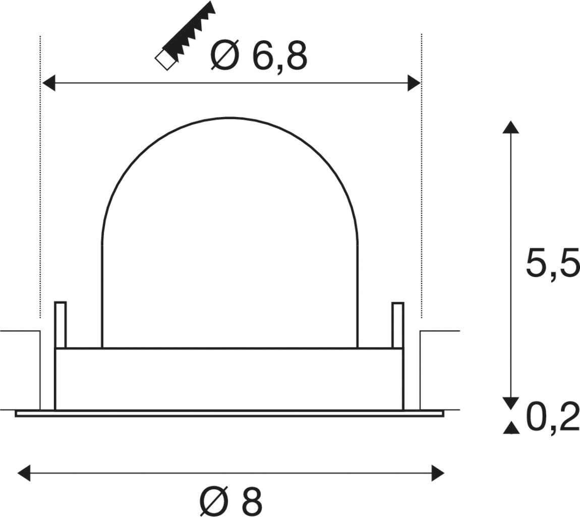 LED-Einbaustrahler 7W 3000K 700lm Konv ws mt 1LED Alu IP20 RF:matt Ø/EB68mm