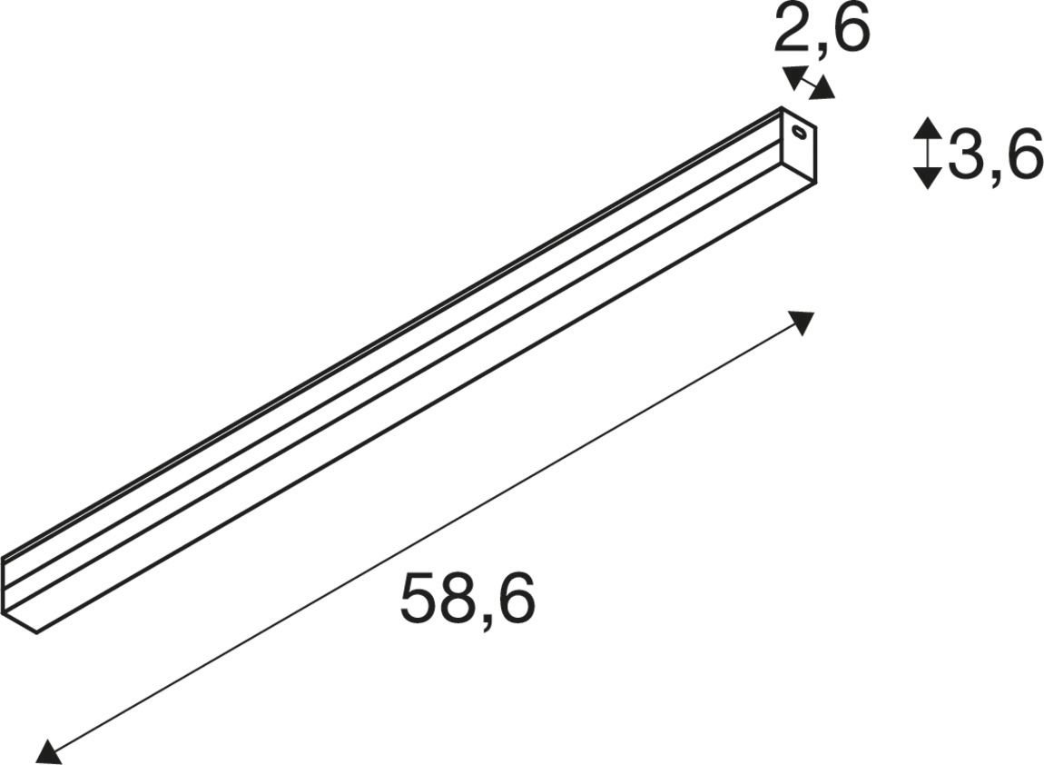 LED-Lichtleiste 9W 3000-4000K 980lm Konv 1LED IP20 585,5x26x36mm