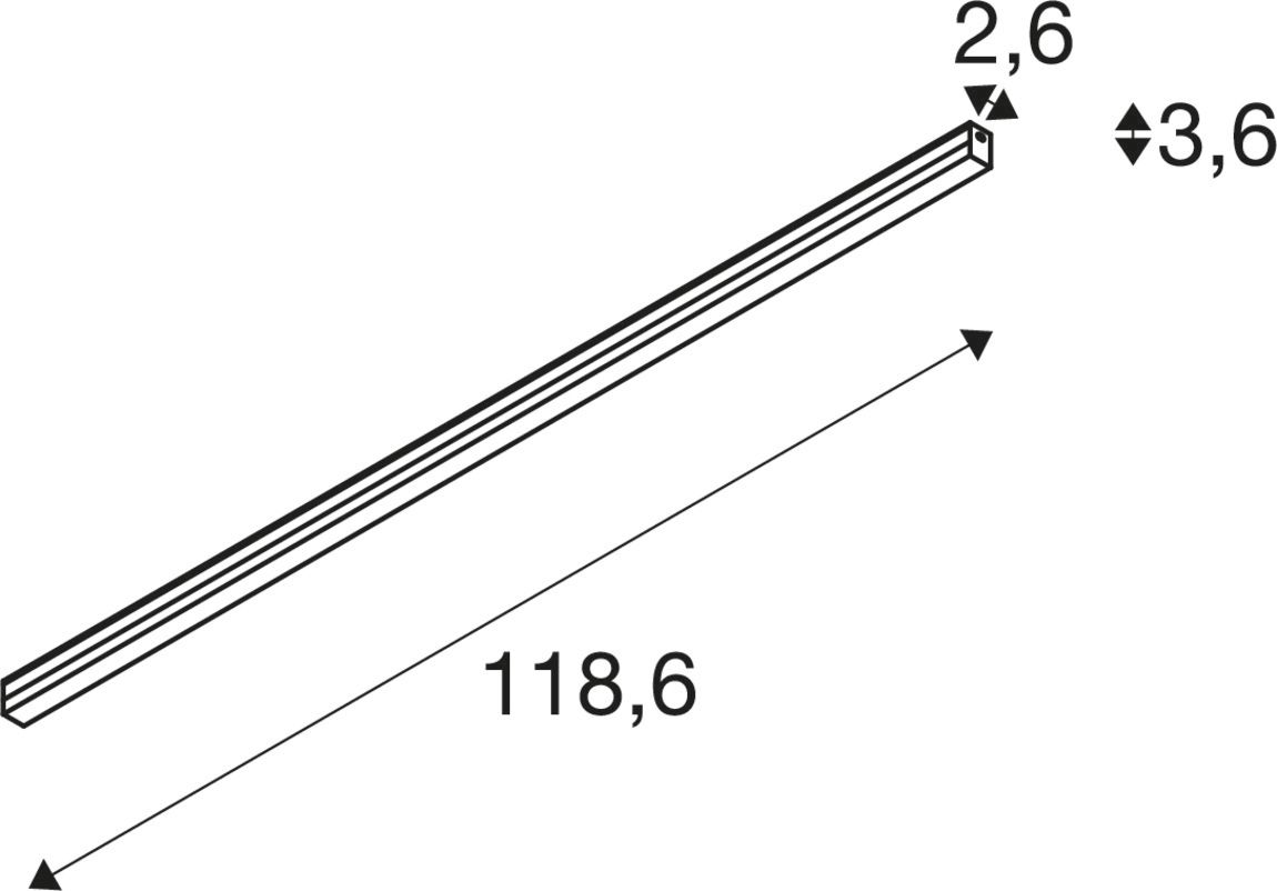 LED-Lichtleiste 18W 3000-4000K 1960lm Konv 1LED IP20 1185,5x26x36mm
