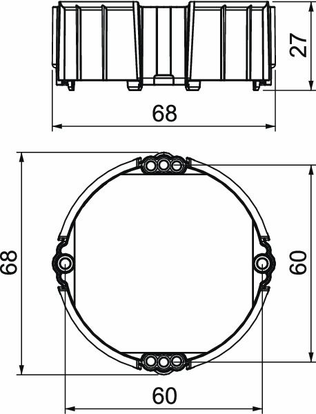 Putzausgleichring UP Ø60x24mm rnd ZentrDose/InstRohr/EinbDose