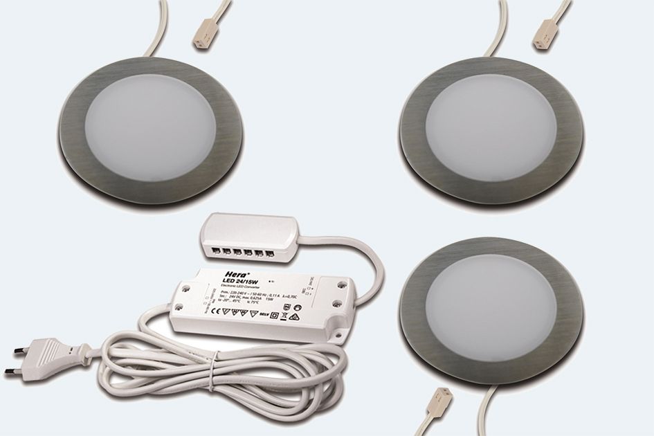 LED-Einbaustrahler 3W 3000K 225lm Konv edst mt 1LED Alu IP20 Ø/EB58mm