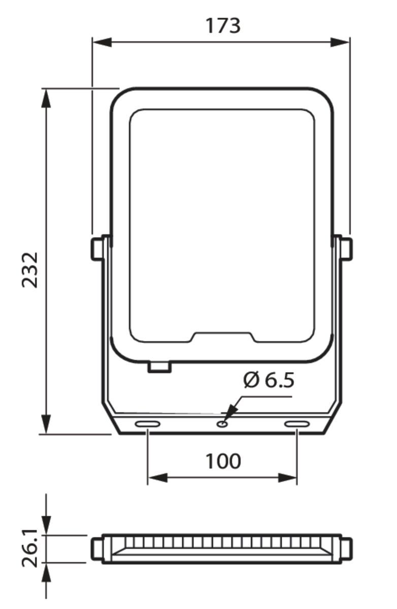 LED- Anbaustrahler 4000K 6000lm Konv gr mt 1LED Alu IP65 Direktans
