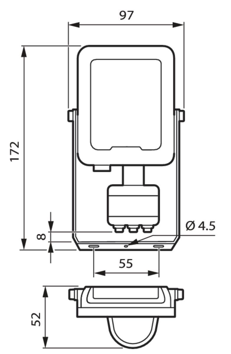 LED- Anbaustrahler 4000K 2400lm Konv gr mt 1LED Alu IP65 BWM Direktans
