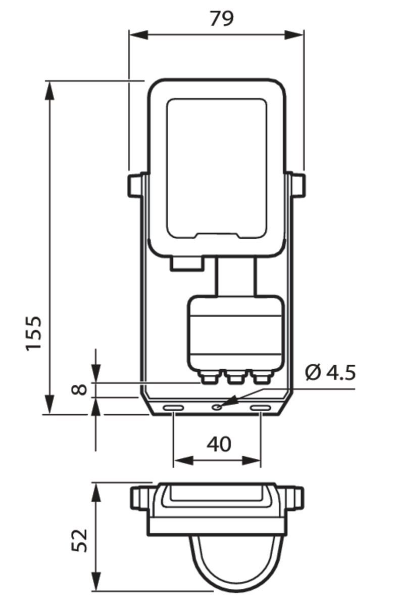 LED- Anbaustrahler 4000K 1200lm Konv gr mt 1LED Alu IP65 BWM Direktans