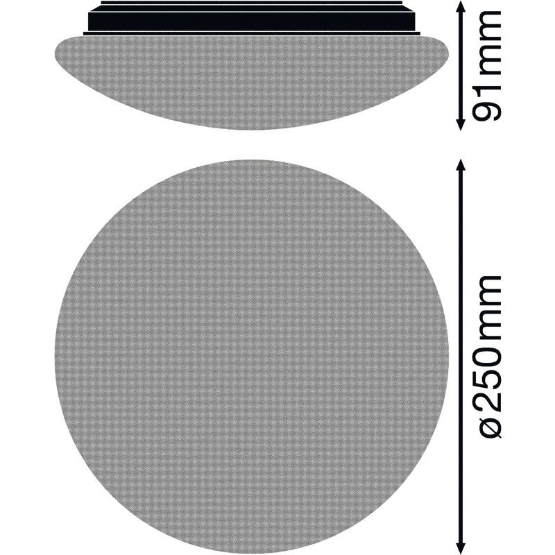 LED-Kunststoffleuchte SURFACE CIRCULAR 13W 4000K 960lm ws Konv IP44 Ø250x91mm