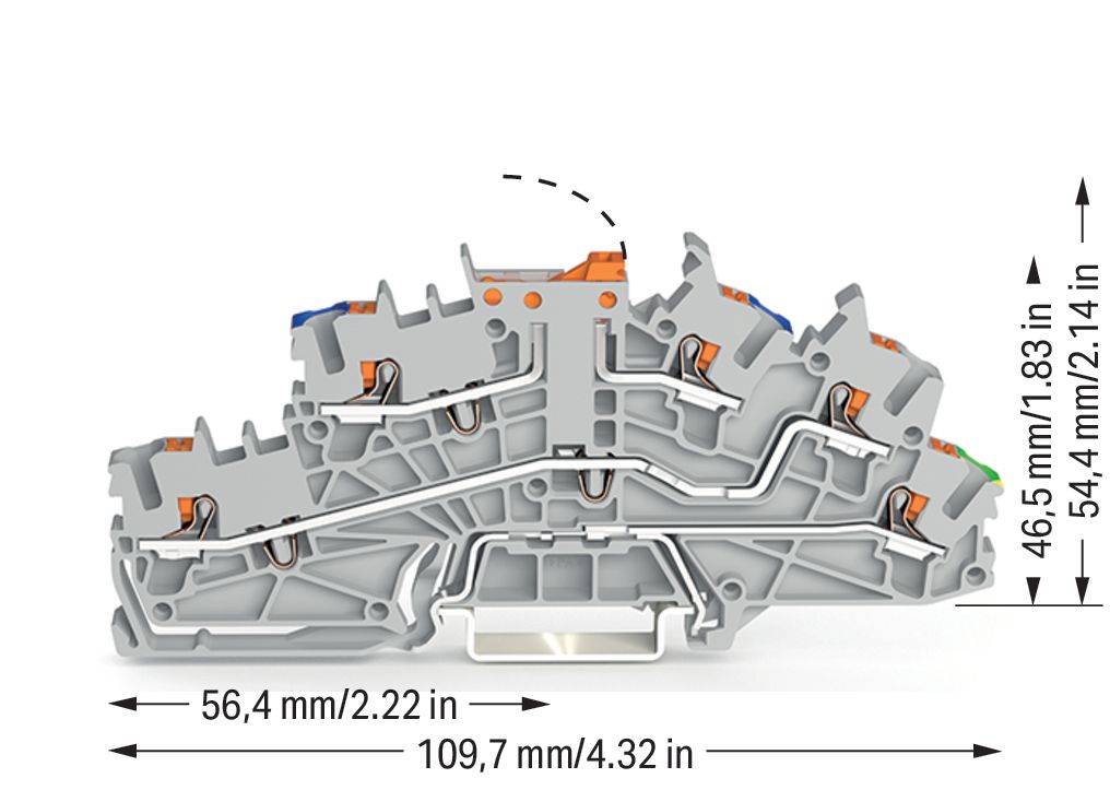 Installationsklemme 20A 0,25-4qmm 3pot gr APL_erf. Federzugans
