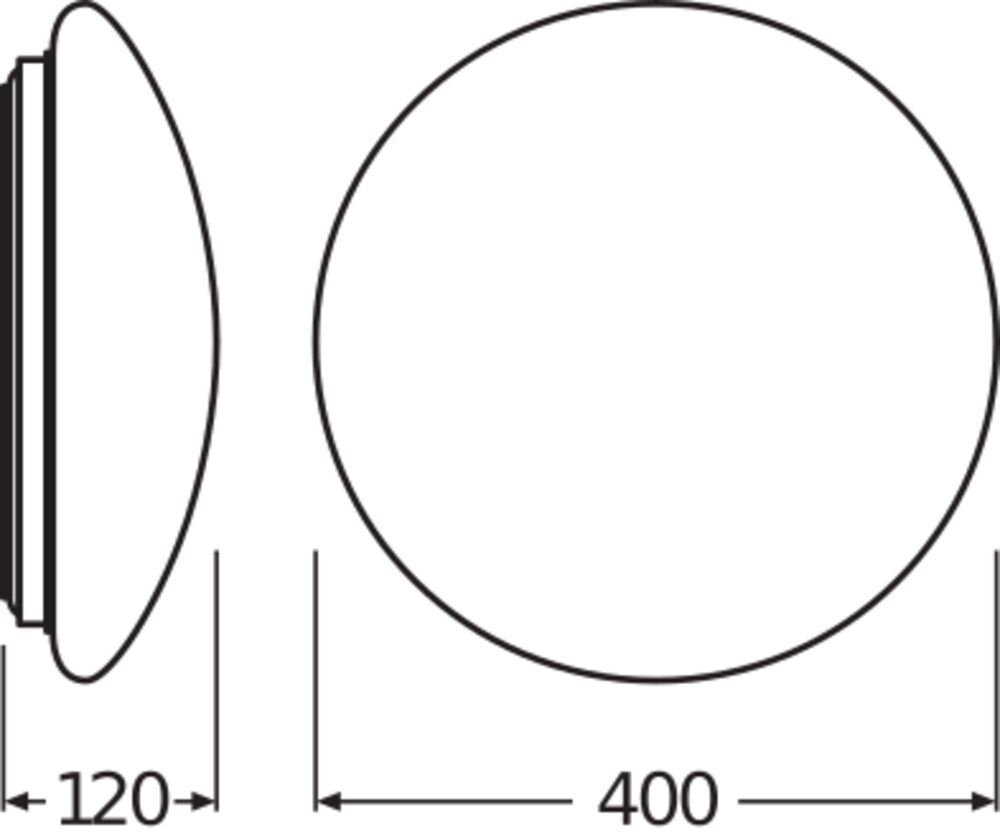 LED-Sensorleuchte SURFACE CIRCULAR 24W 3000K 1920lm ws IP44 BWM Ø400x120mm