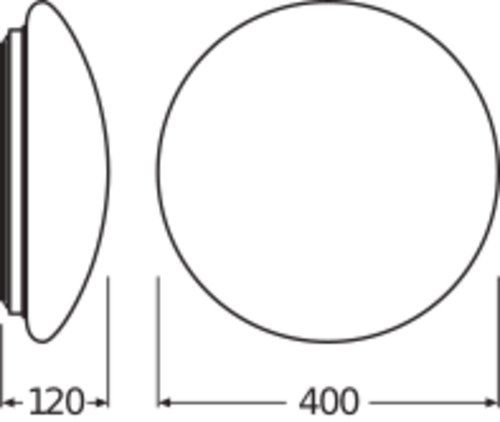 LED-Sensorleuchte SURFACE CIRCULAR 24W 4000K 1920lm ws Konv IP44 BWM Ø400x120mm